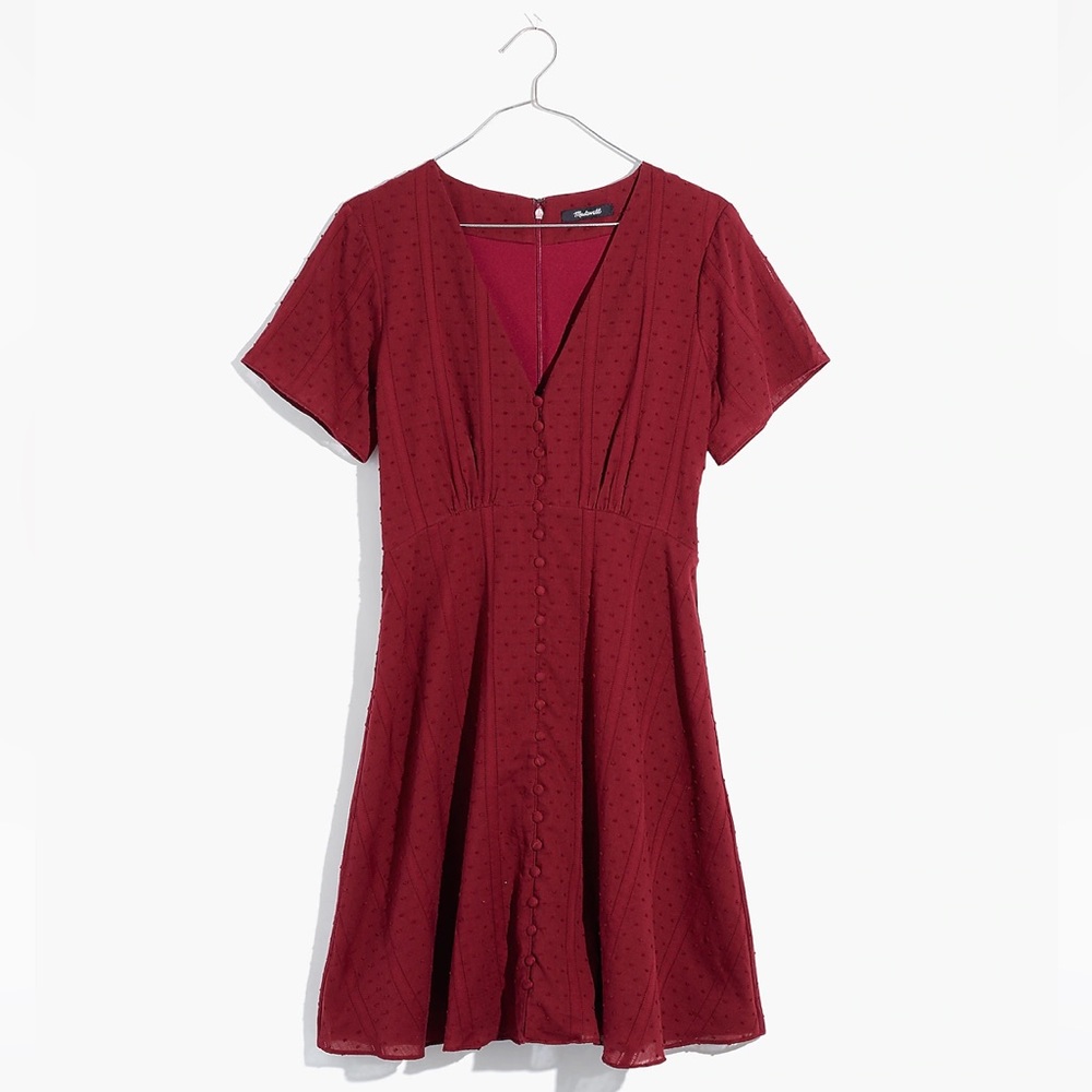 Madewell | Button-Front Swing Dress in Swiss Dot